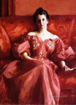 Alfred Stevens Painting - Portrait of Mrs Howe nee Deering lady Belgian painter Alfred Stevens